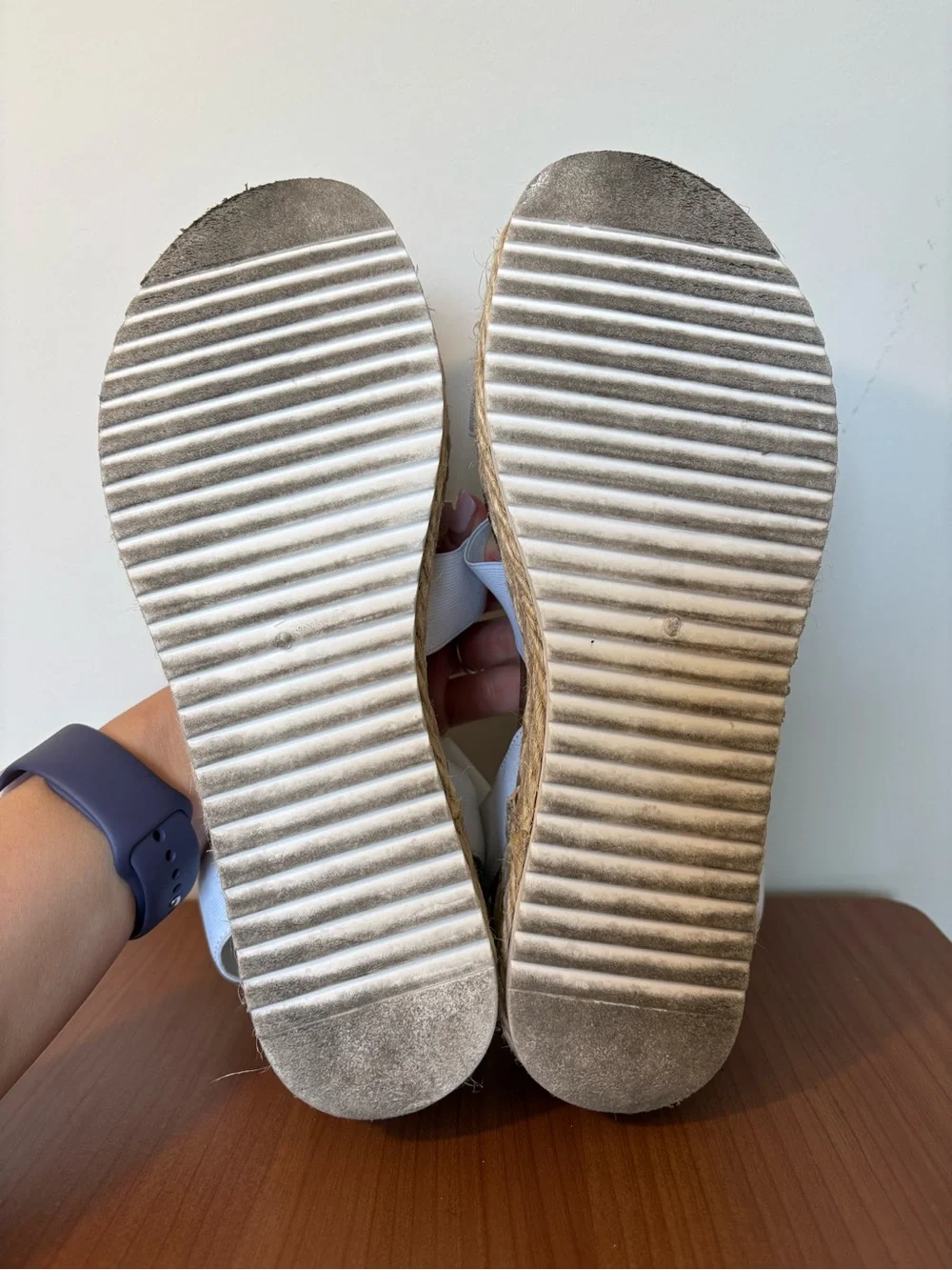 Steve Madden Kimmie White Platform Espadrille Sandals size 9 Everyday essential